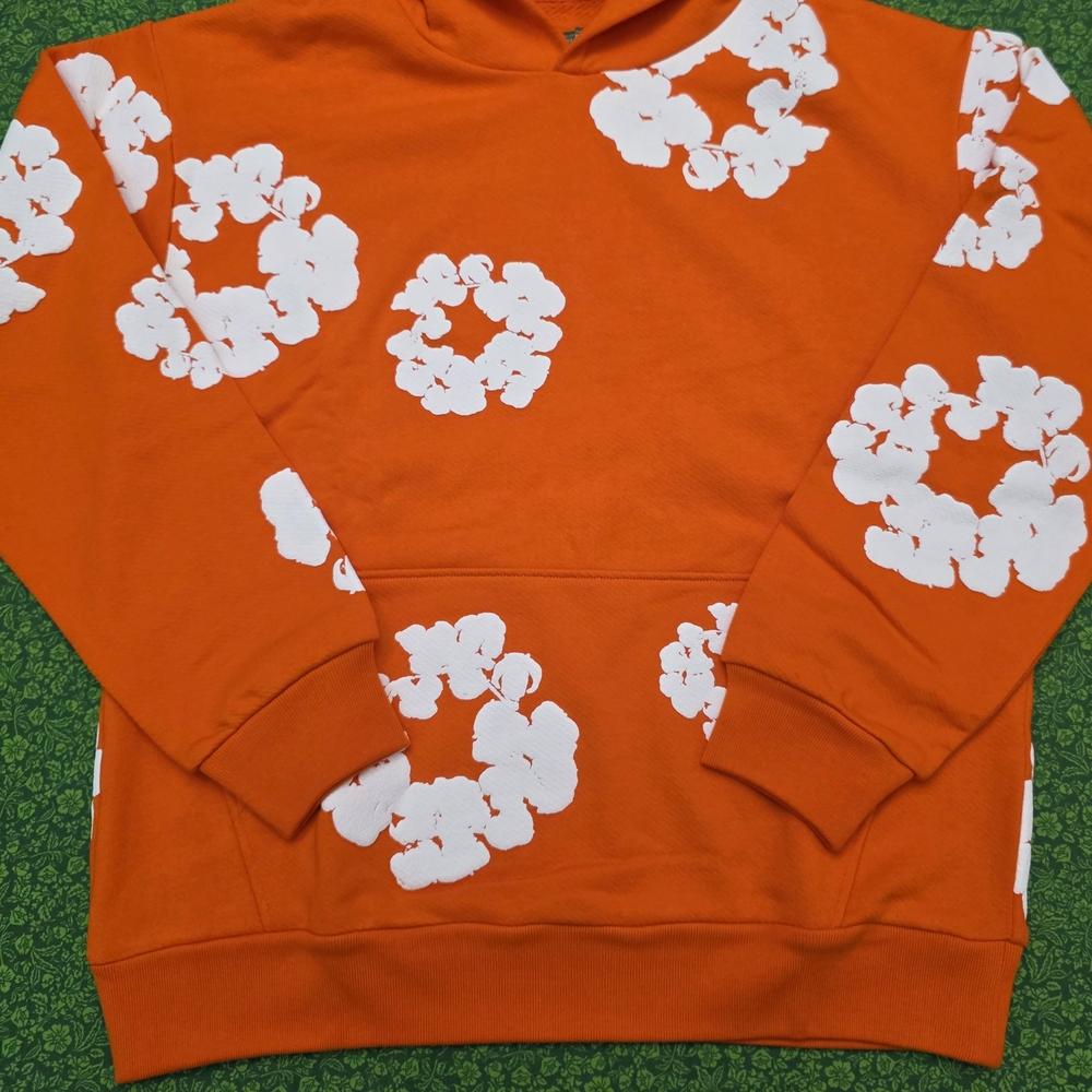 Orange Denim Tear Hoodie in Medium - Picture 6 of 12